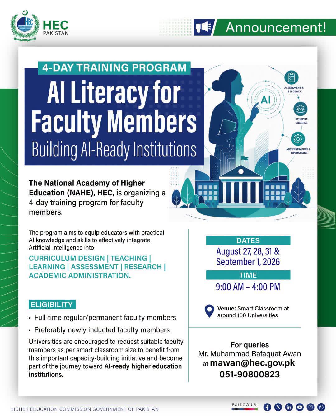 Four-Day AI Literacy Training Programme for Faculty